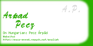 arpad pecz business card