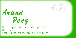arpad pecz business card